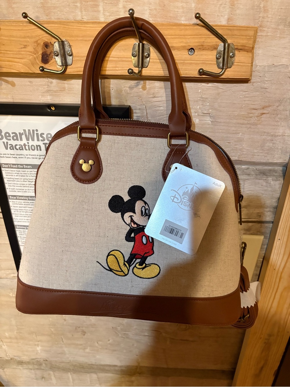 Disney Canvas Satchel with Classic Mickey Mouse
